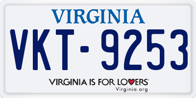 VA license plate VKT9253
