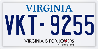 VA license plate VKT9255
