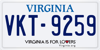 VA license plate VKT9259