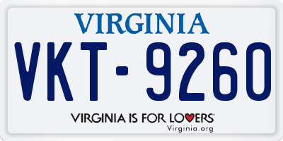 VA license plate VKT9260