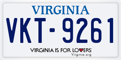 VA license plate VKT9261