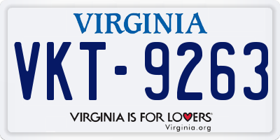 VA license plate VKT9263