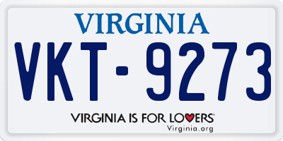 VA license plate VKT9273