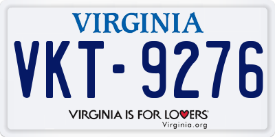 VA license plate VKT9276