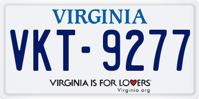VA license plate VKT9277