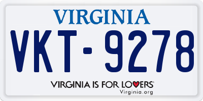 VA license plate VKT9278