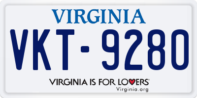 VA license plate VKT9280