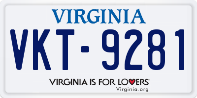VA license plate VKT9281