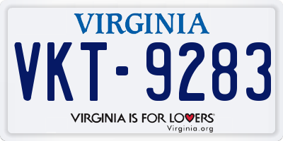 VA license plate VKT9283