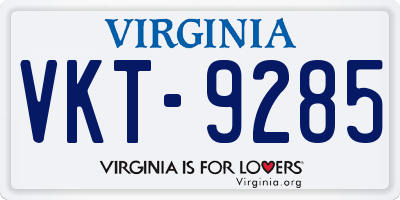 VA license plate VKT9285
