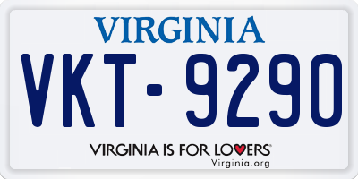 VA license plate VKT9290
