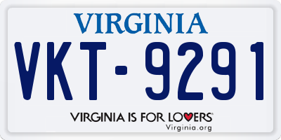 VA license plate VKT9291
