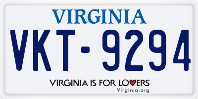 VA license plate VKT9294