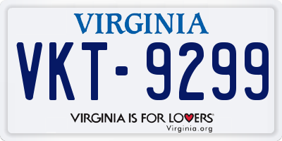 VA license plate VKT9299