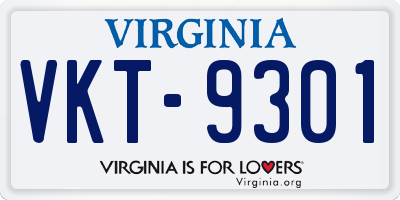 VA license plate VKT9301