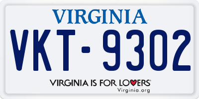 VA license plate VKT9302