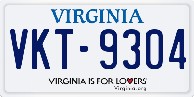 VA license plate VKT9304
