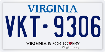VA license plate VKT9306