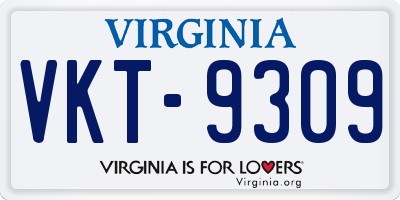 VA license plate VKT9309