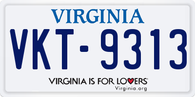 VA license plate VKT9313