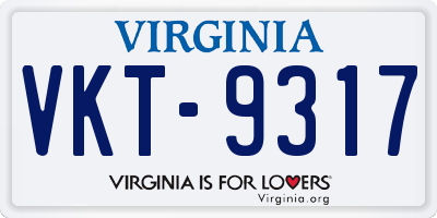 VA license plate VKT9317