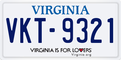 VA license plate VKT9321