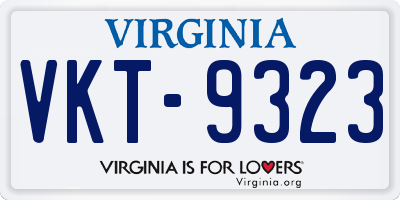 VA license plate VKT9323