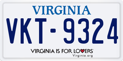 VA license plate VKT9324