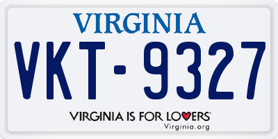 VA license plate VKT9327