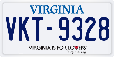 VA license plate VKT9328