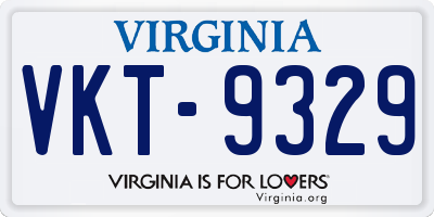 VA license plate VKT9329