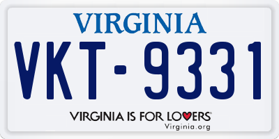 VA license plate VKT9331