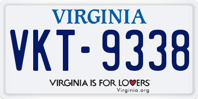 VA license plate VKT9338