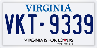 VA license plate VKT9339