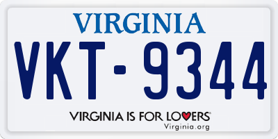VA license plate VKT9344