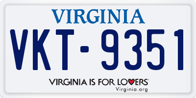 VA license plate VKT9351