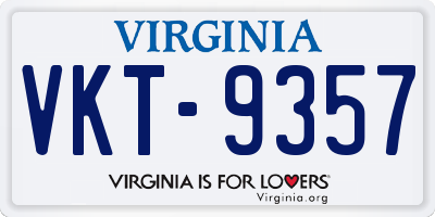 VA license plate VKT9357