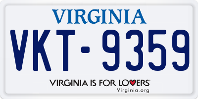 VA license plate VKT9359