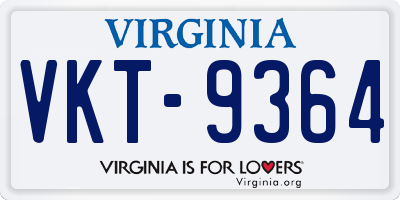 VA license plate VKT9364