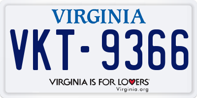 VA license plate VKT9366