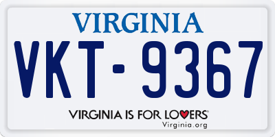 VA license plate VKT9367