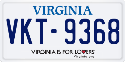 VA license plate VKT9368