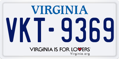 VA license plate VKT9369