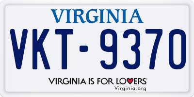 VA license plate VKT9370