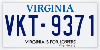 VA license plate VKT9371