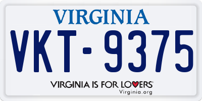 VA license plate VKT9375