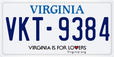 VA license plate VKT9384