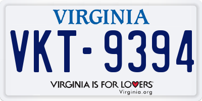 VA license plate VKT9394