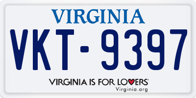 VA license plate VKT9397