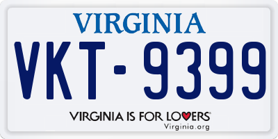 VA license plate VKT9399